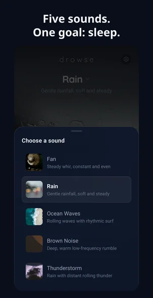 Drowse sound picker screen