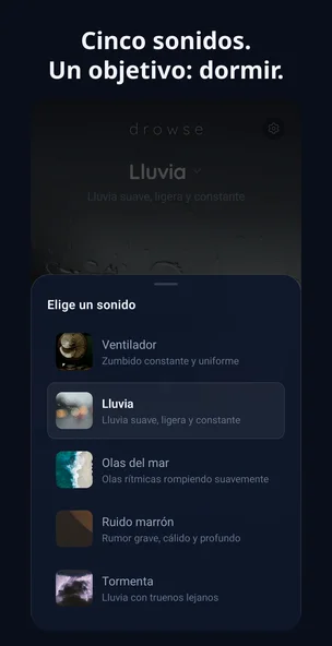 Selector de sonidos de Drowse